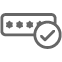 A symbol of entering the correct password
